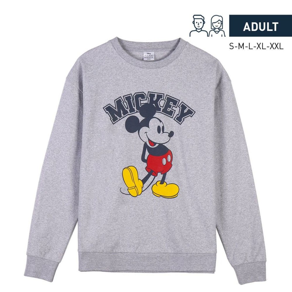 Unisex Sweater ohne Kapuze Mickey Mouse Grau