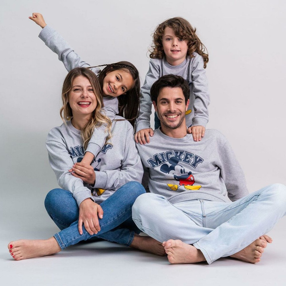 Unisex Sweater ohne Kapuze Mickey Mouse Grau