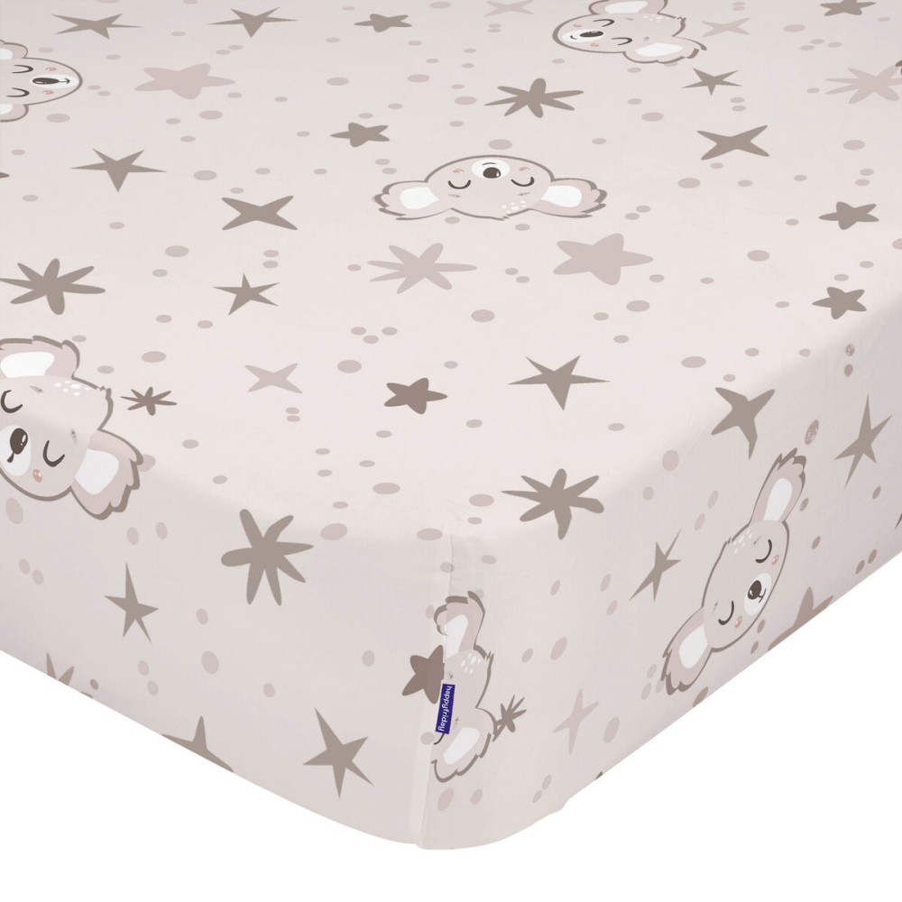 Fitted sheet HappyFriday MOSHI MOSHI Grey Multicolour 60 x 120 x 14 cm Koala