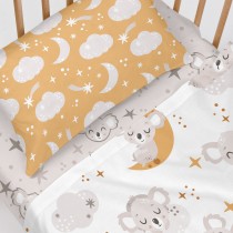 Fitted sheet HappyFriday MOSHI MOSHI Grey Multicolour 60 x 120 x 14 cm Koala