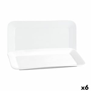 Serving Platter Quid Basic Rectangular Ceramic White (35,8 x 21 cm) (6 Units)