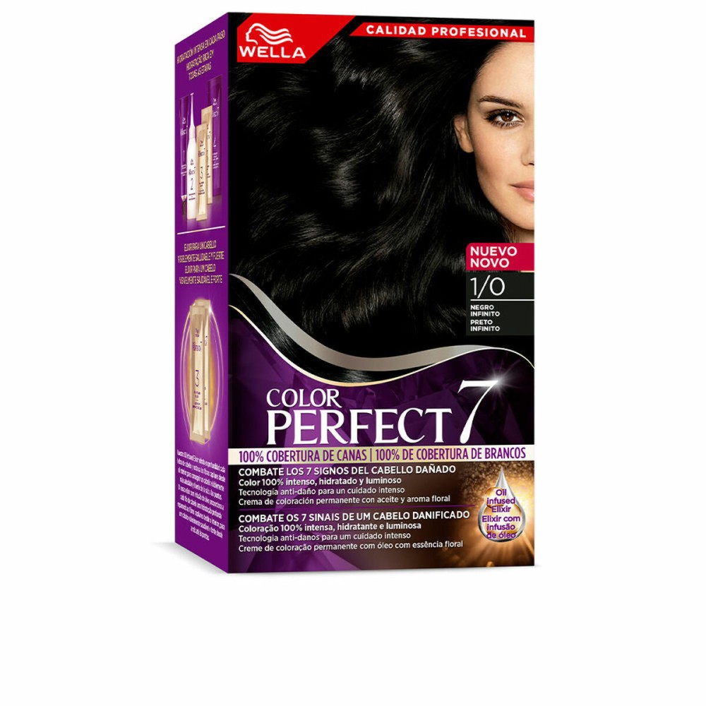 Permanent Colour Creme Wella Color Pefect 7 1/0-negro infinito