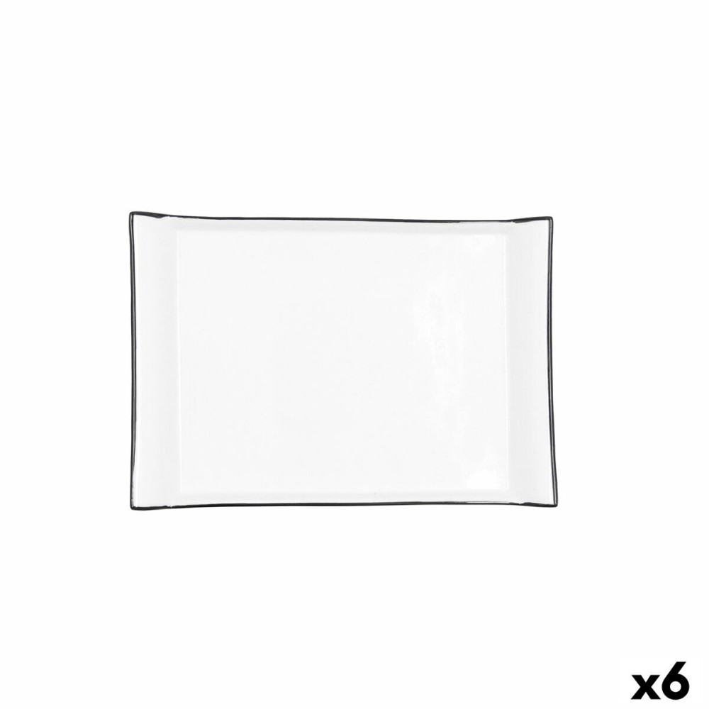 Plateau apéritif Quid Gastro Blanc Céramique 26 x 18 cm (6 Unités)