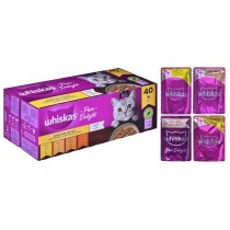 Cat food Whiskas Pure Delight Chicken Turkey Duck Birds 40 x 85 g