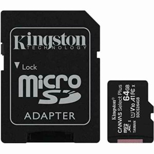 Micro SD Memory Card with Adaptor Kingston Canvas Select Plus 64GB 64 GB