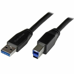 USB A to USB B Cable Startech USB3SAB5M Black 5 m