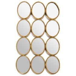 Wall mirror Alexandra House Living Golden Metal 12 x 16 cm 9 x 68 x 40 cm Circular Oval