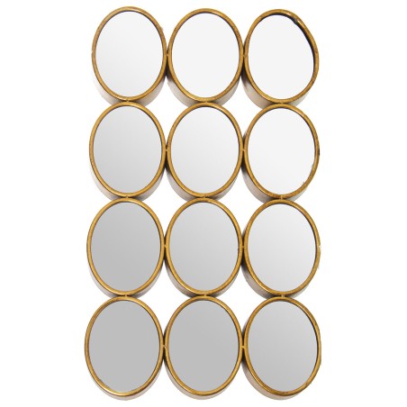 Wall mirror Alexandra House Living Golden Metal 12 x 16 cm 9 x 68 x 40 cm Circular Oval