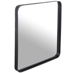 Wall mirror Alexandra House Living Black Metal Squared 4 x 54 x 54 cm