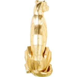 Decorative Figure Alexandra House Living Golden Plastic Leopard 47 x 36 x 81 cm