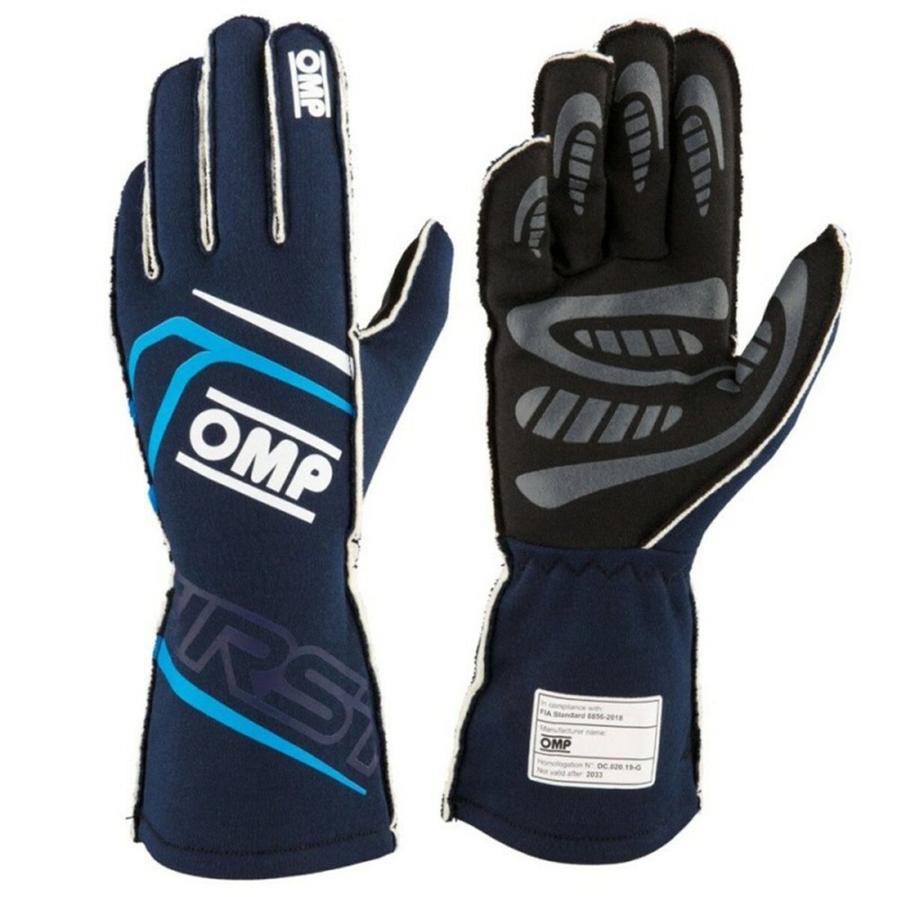 Karting Gloves OMP OMPIB0-0776-A01-244-L Navy Blue L FIA 8856-2018