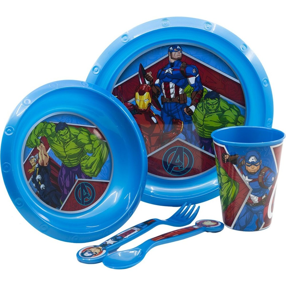 Ensemble Vaisselle pour Enfants The Avengers CZ11309 Plastique (5 Pièces)