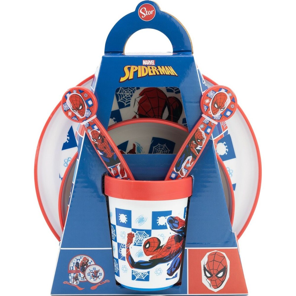 Ensemble Vaisselle pour Enfants Spider-Man CZ11308 Plastique (5 Pièces)