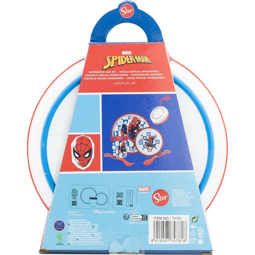 Ensemble Vaisselle pour Enfants Spider-Man CZ11308 Plastique (5 Pièces)