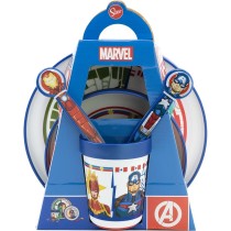 Ensemble Vaisselle pour Enfants The Avengers CZ11304 Plastique (5 Pièces)