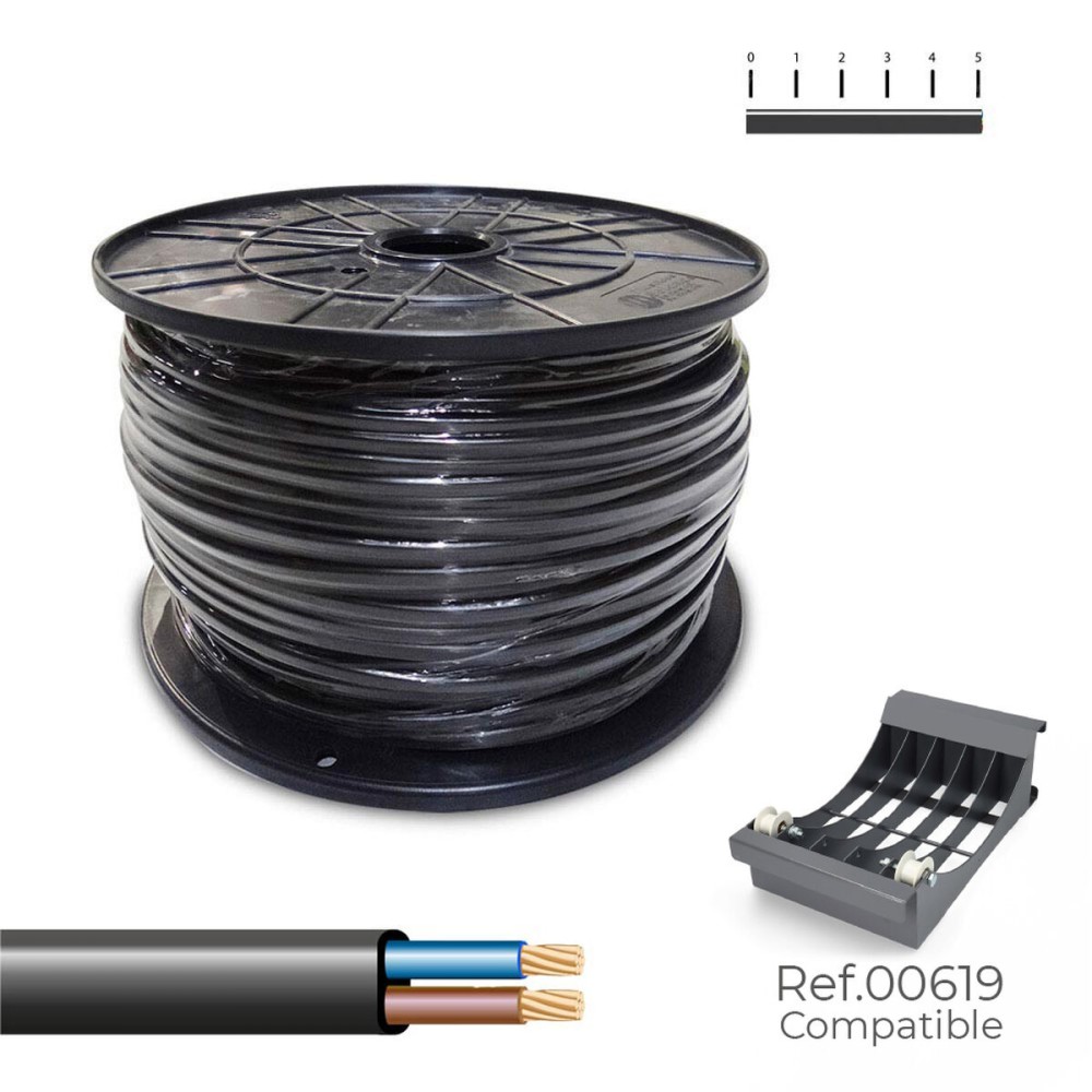 Multi-core Electric Cable Sediles Black 2 x 1,5 mm 200 m h05vvh2-f