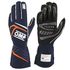 Gants OMP OMPIB0-0776-A01-249-L Orange L FIA 8856-2018 Blue marine