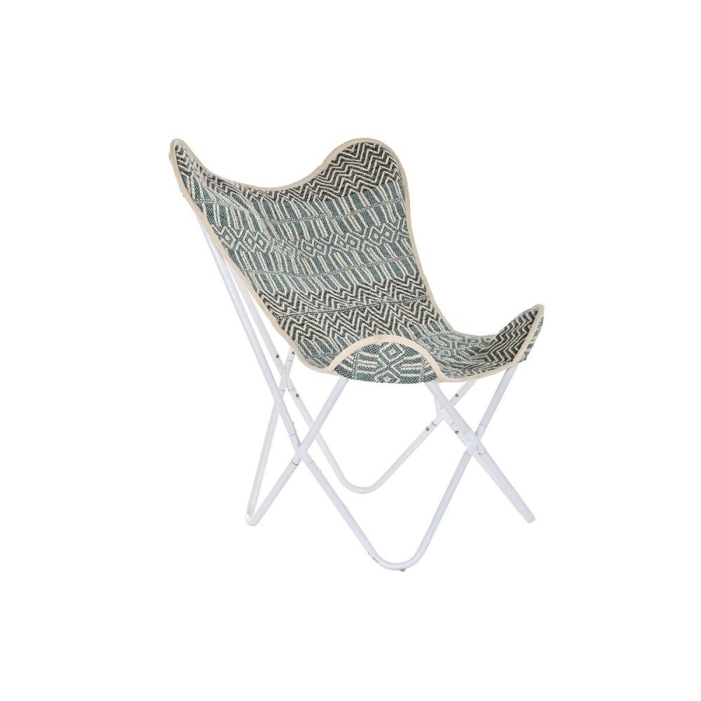 Chaise de jardin DKD Home Decor Bleu Blanc Vert Fer 74 x 65 x 90 cm