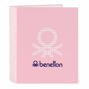 Ring binder Benetton Vichy Pink A4 27 x 33 x 6 cm