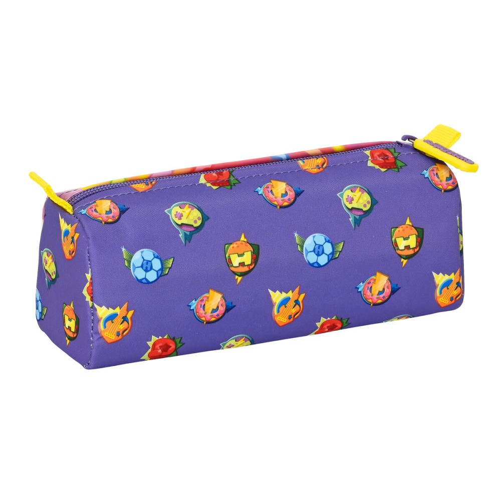 Trousse d'écolier SuperThings Guardians of Kazoom Violet Jaune (21 x 8 x 7 cm)