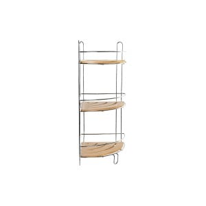 Etagère de salle de bains DKD Home Decor Bambou Aluminium Chrome métallique inoxydable Naturel 19,5 x 19,5 x 47 cm