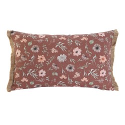 Cushion Home ESPRIT Flowers Printed Boho 50 x 5 x 30 cm