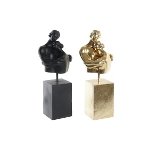 Deko-Figur DKD Home Decor Ehepaar Schwarz Gold 15,5 x 13,5 x 37,5 cm (2 Stück)