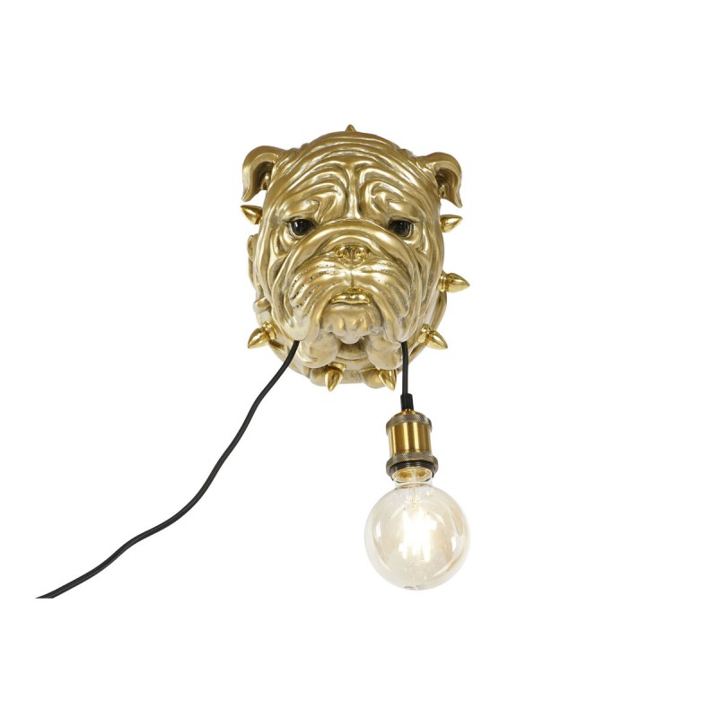 Wall Lamp Home ESPRIT Golden Resin 50 W Modern Bulldog 220 V 25 x 23 x 29 cm