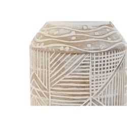 Vase Home ESPRIT Blanc Naturel Bois de manguier Colonial 15 x 15 x 38 cm