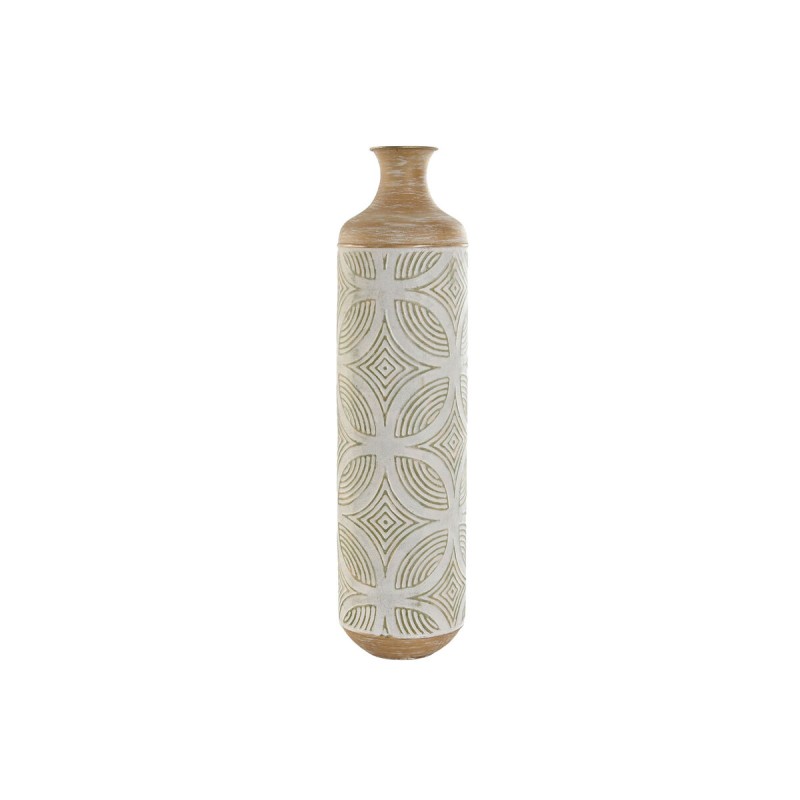 Vase Home ESPRIT grün Beige natürlich Metall Tropical 18 x 18 x 66 cm