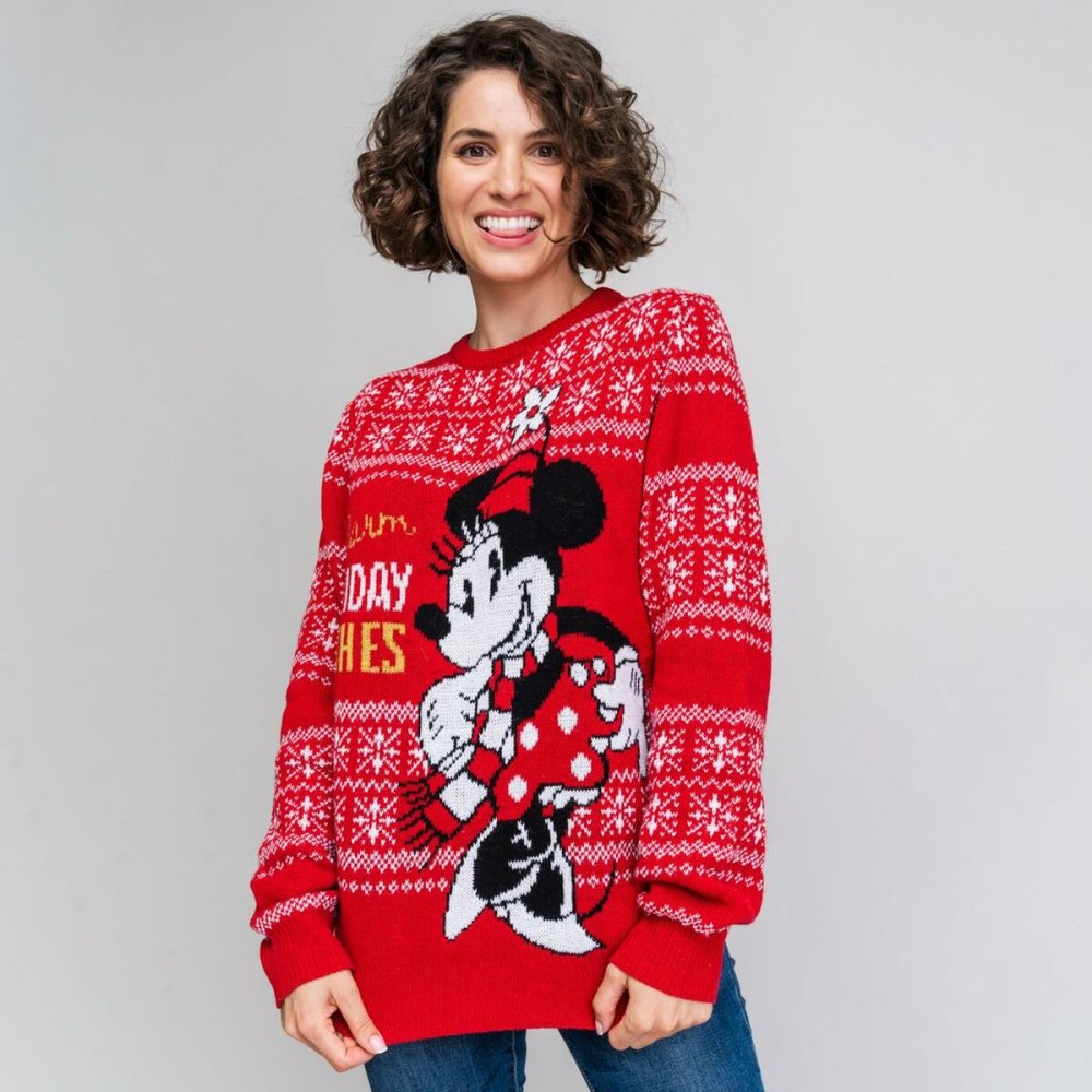 Damen Pullover Minnie Mouse Rot