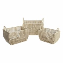 Set de basket DKD Home Decor Métal Fibre naturelle (40 x 30 x 25 cm)