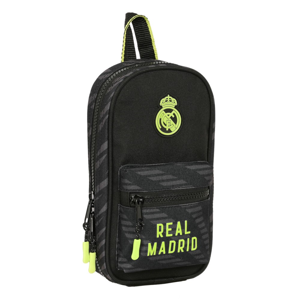 Rucksack mit Federtaschen Real Madrid C.F. Schwarz (12 x 23 x 5 cm)