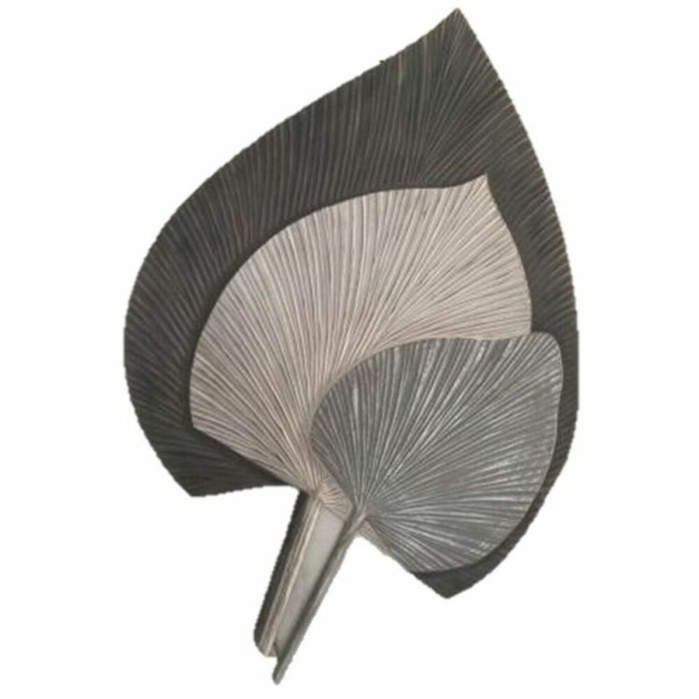 Wall Decoration DKD Home Decor Grey MDF Wood Leaf of a plant (59 x 2 x 91 cm)