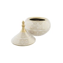 Vase DKD Home Decor Weiß Gold Porzellan Orientalisch Verchromt 18 x 18 x 22 cm