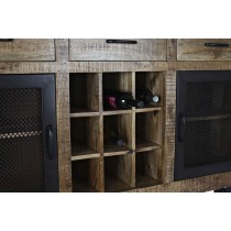 Anrichte DKD Home Decor Schwarz Grau Metall Dunkelbraun Mango-Holz (150 x 43 x 90 cm)