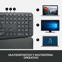 Clavier Logitech Ergo K860 Noir Gris Graphite Espagnol Qwerty