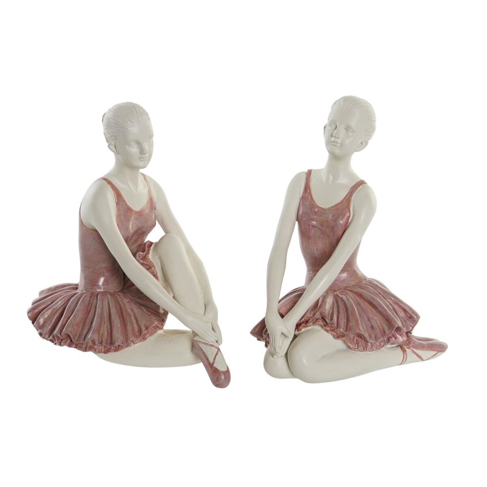 Deko-Figur DKD Home Decor Romantisch Ballett-Tänzerin 16 x 11 x 17 cm (2 Stück)