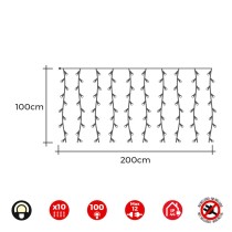 LED-Lichtvorhang EDM 71261 Easy-Connect 1,8 W Warmes licht Warmes Weiß 2 x 1 m