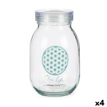 Gefäß Slow Life Durchsichtig Glas (1800 ml) (4 Stück)