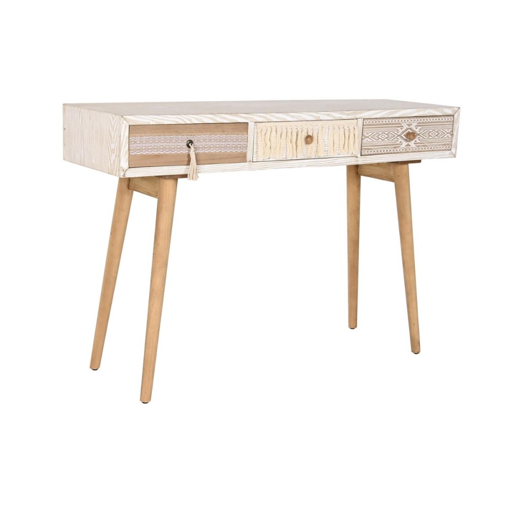 Console DKD Home Decor Sapin Naturel Blanc 120 x 35 x 80 cm