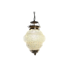 Suspension DKD Home Decor Blanc Métal Verre 25 W 23 x 23 x 33 cm