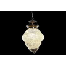 Suspension DKD Home Decor Blanc Métal Verre 25 W 23 x 23 x 33 cm