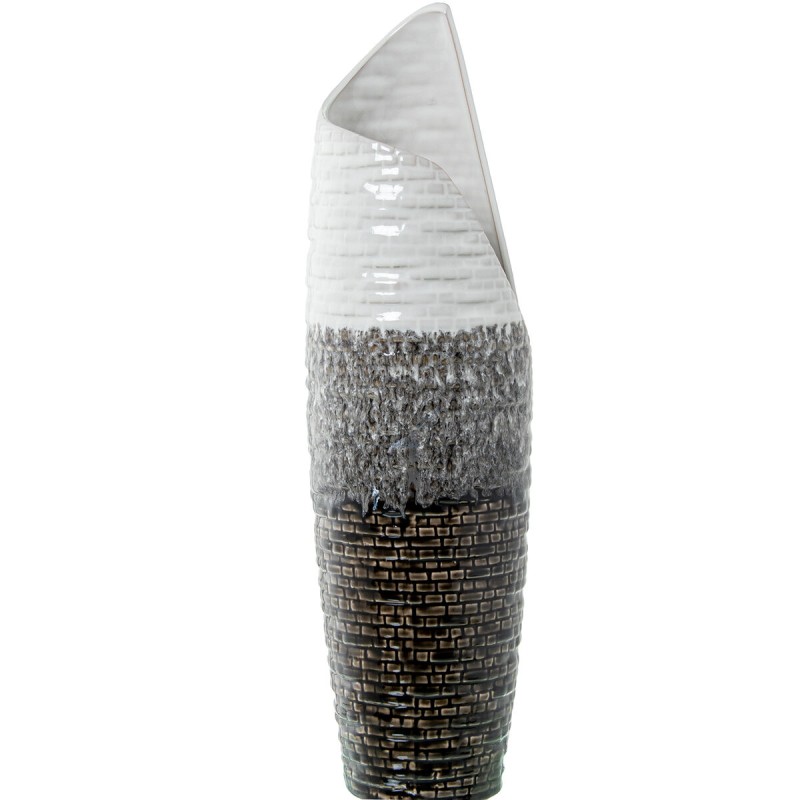 Vase Alexandra House Living Weiß Grau aus Keramik 11 x 49 cm