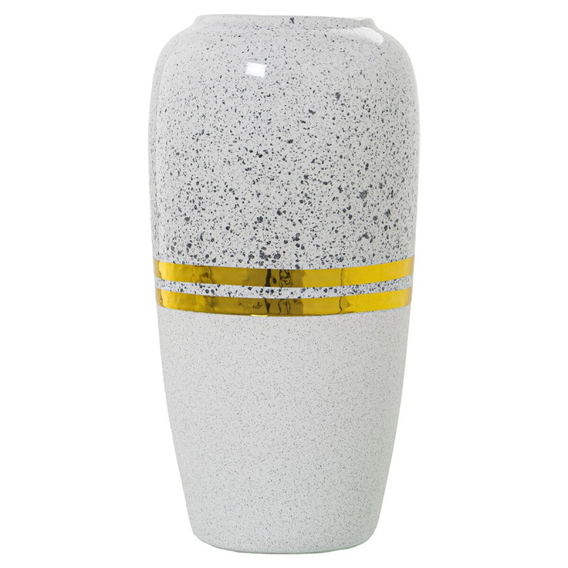 Vase Alexandra House Living White Silver Ceramic 15 x 30 cm