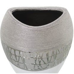 Vase Alexandra House Living Silver Ceramic 18 x 10 x 21 cm