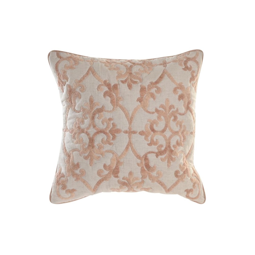 Cushion DKD Home Decor 50 x 15 x 50 cm Beige Pink Aluminium Traditional 50 x 1 x 50 cm