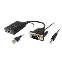 VGA to HDMI Adapter with Audio Equip 119038 Black (1 Unit)