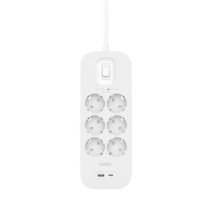 Multiprise 6 Prises avec Interrupteur Belkin Connect SRB002VF2M Blanc (2 m)