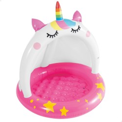 Inflatable Paddling Pool for Children Intex Pink Unicorn 102 x 102 cm